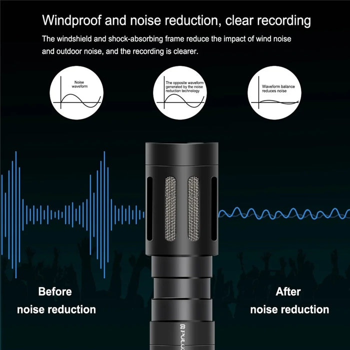 PULUZ PU3044 Professional Interview Microphone with Shock Mount for DSLR Camera / Smartphone / Tablet - 6