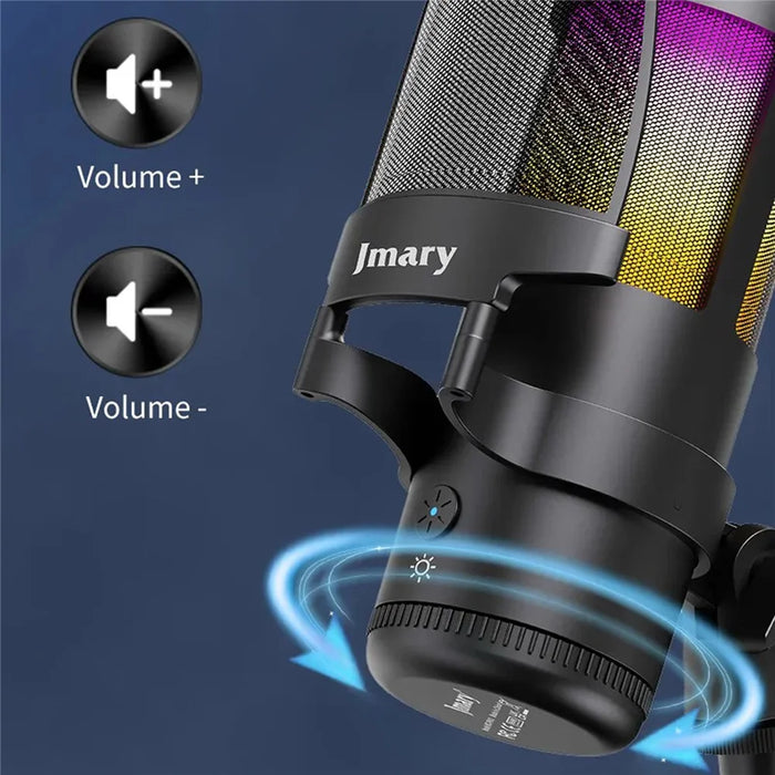 JMARY MC-PW13 Zero Latency Monitor Mic RGB Light Plug and Play Desktop Microphone - 5