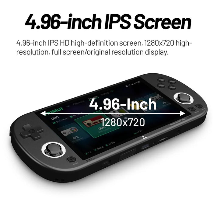 TRIMUI SMART PRO Handheld Game Console 4.96-inch IPS Screen Retro Video Game Controller (English Version), with 64G TF Card - Black - 4