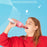 K5 Kids Bluetooth-compatible Microphone ABS+Silicone Carrot Shape Singing Mic, English Version - White+Pink - 2