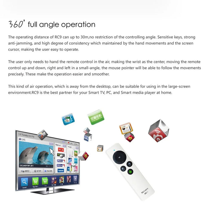 MEASY RC9 Mini Air Mouse 2.4G Wireless Set-Top Box Remote Control for PC Smart TV HTPC - 3