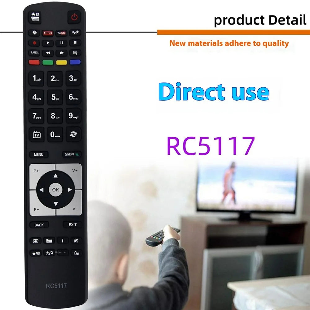 RC5117 For Hitachi TV Remote Controller 1-8m ABS Television Remote Control - 2