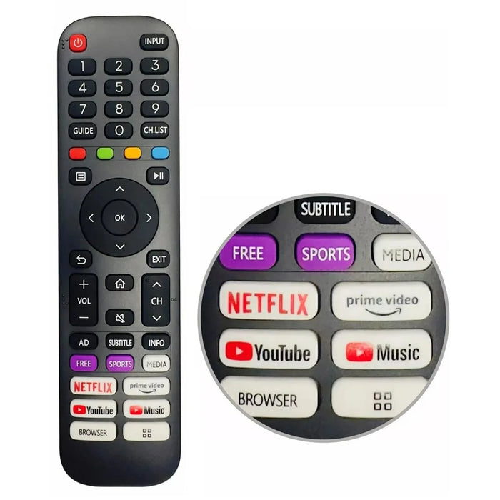 EN2AE30H Universal Remote Control Replacement For Hisense 4K UHD Android Smart Tvs - 3