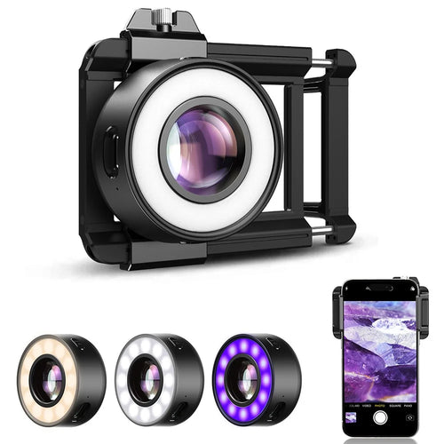 APEXEL APL-MS120 Portable Clip On 120X Phone Microscope Magnifier LED Illumination with Adjustable Brightness - 1