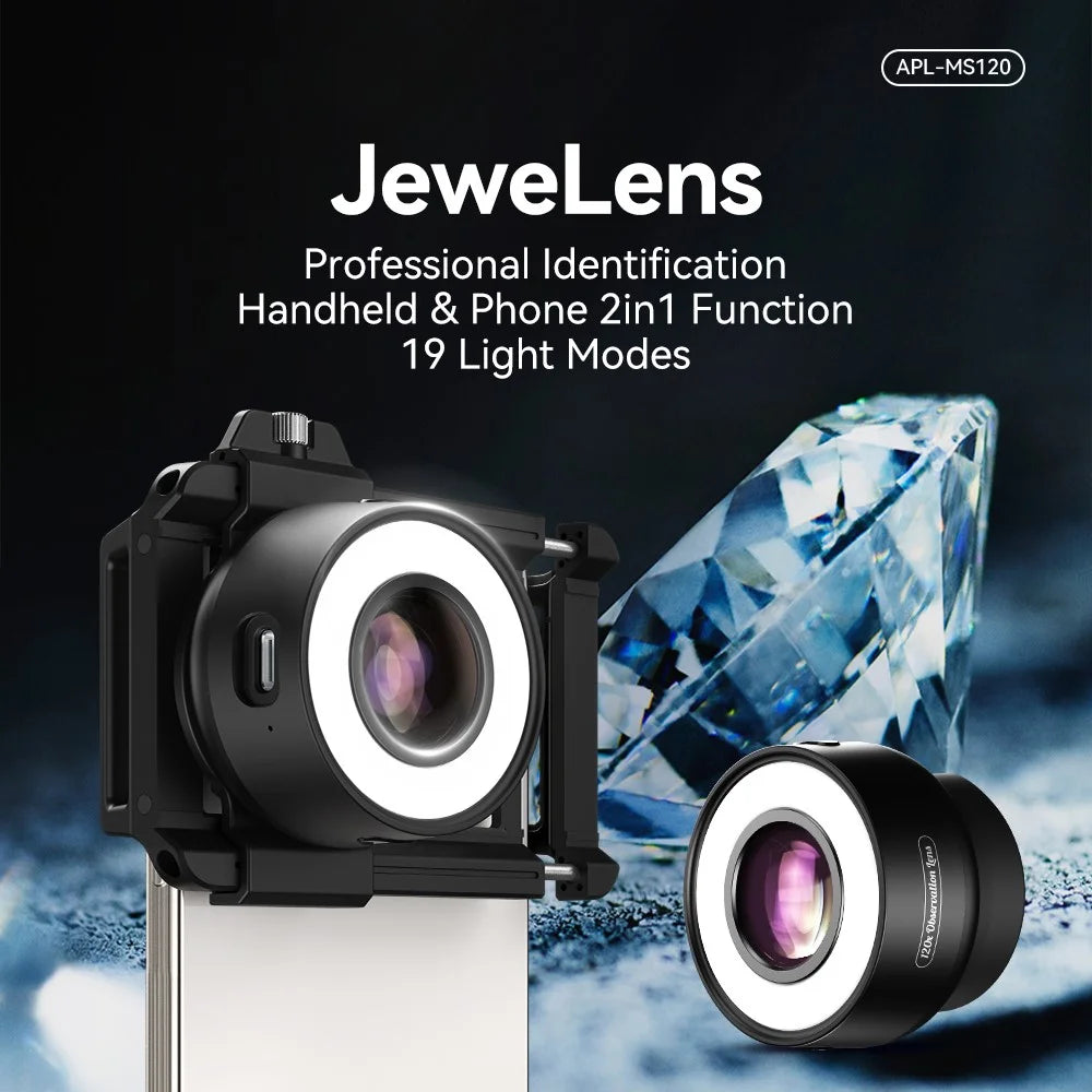 APEXEL APL-MS120 Portable Clip On 120X Phone Microscope Magnifier LED Illumination with Adjustable Brightness - 3