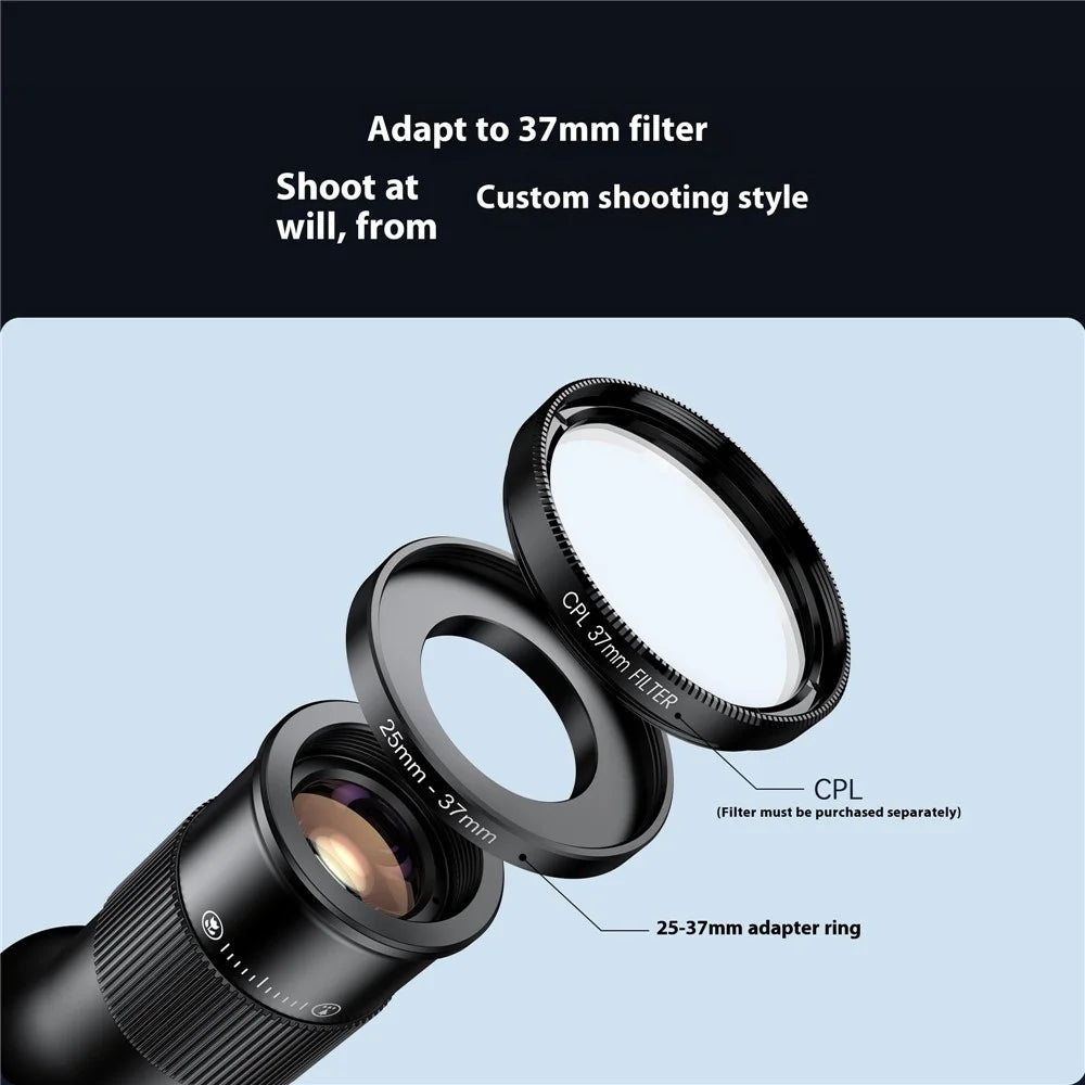 APEXEL APL-TM6 2 In 1 Telephoto Macro Lens Observation 6X Telescope Lens for Smartphones - 7