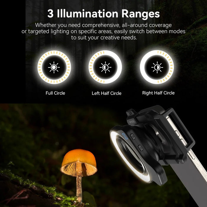 APEXEL APL-FL26 Cell Phone Macro Fill Light for Jewelry Photography Lighting with 37-52mm Adapter Ring - 5