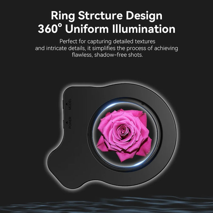 APEXEL APL-FL26 Cell Phone Macro Fill Light for Jewelry Photography Lighting with 37-52mm Adapter Ring - 6