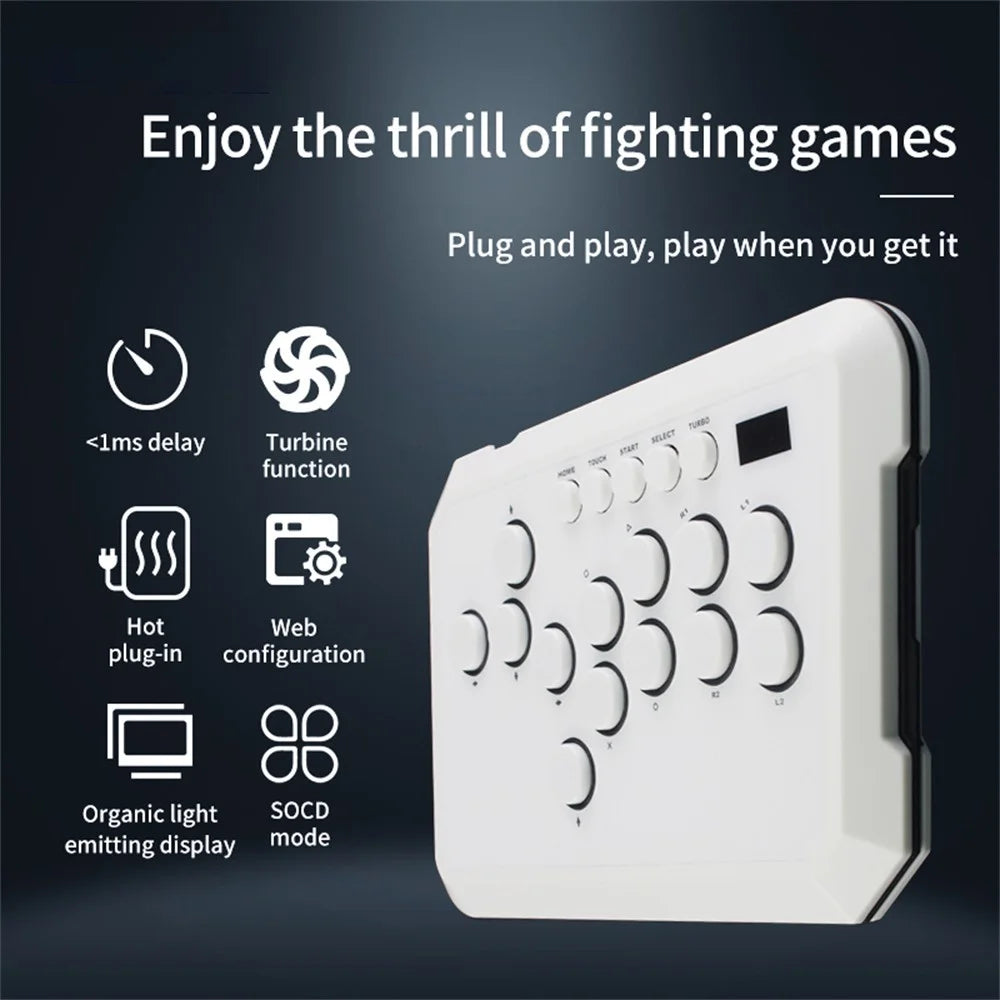 A50 Hitbox Controller Fighting Game Keyboard Button Rim Leverless Joystick for PC / PS4 / PS5 / Steam - 4