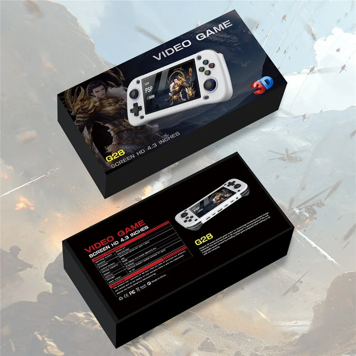 G28 64G Handheld Game Console 4.3 Inch HD IPS Screen Retro Arcade Game Device - White - 7