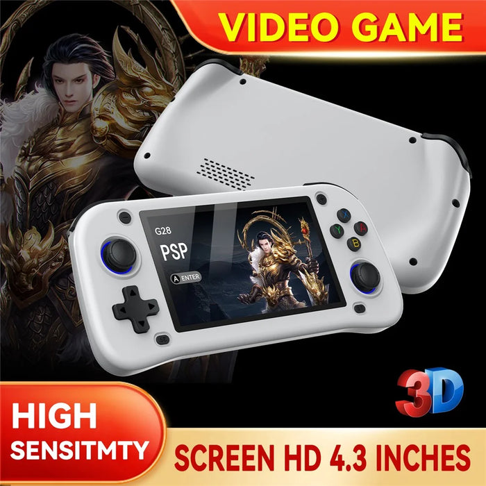 G28 128G Handheld Game Console 4.3 Inch HD IPS Screen Retro Arcade Game Device - White - 3