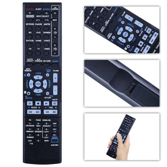 AXD7661 For Pioneer AV Receiver Stereo System Remote Control Ergonomic Replacement Controller - 4
