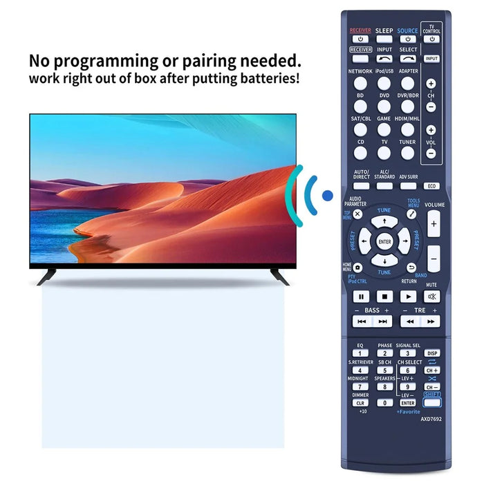 AXD7692 For Pioneer AV Receiver Stereo System Remote Control Ergonomic Replacement Controller - 2