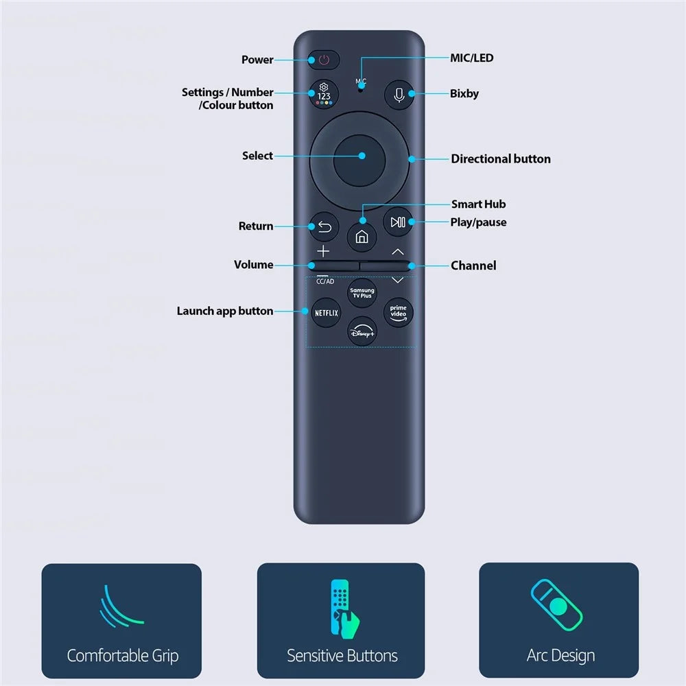 BN59-01432A For Samsung TV Remote Control 1 - 8m Transmission Solar Powered Controller with Voice Function - 6