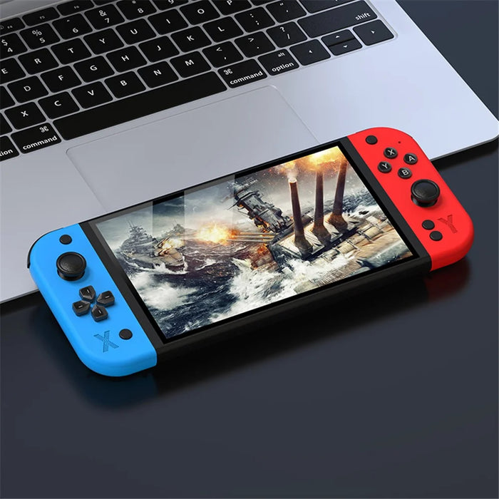 G90 7 Inch IPS HD Screen Handheld Game Console Multi-System Emulator Arcade Gaming Controller - Red+Blue - 2