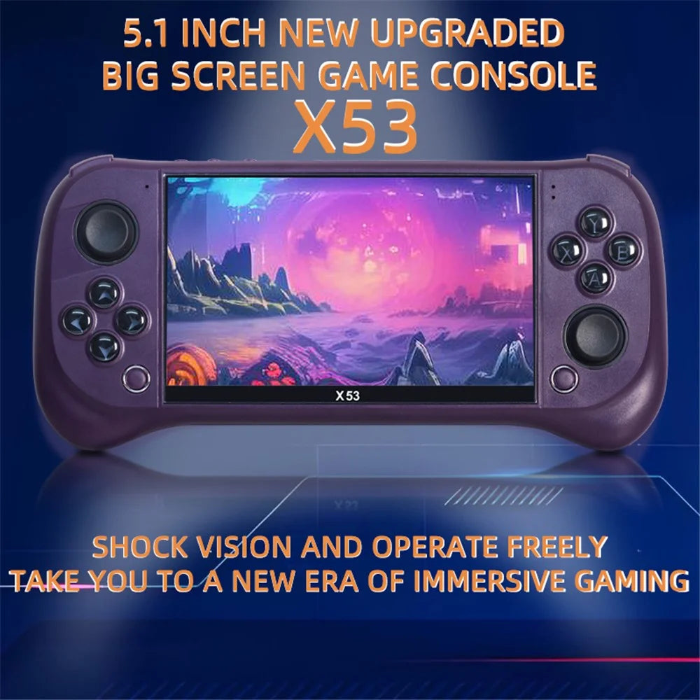 X53 5.1 Inch IPS HD Screen Handheld Game Console Retro Arcad Gaming Controller Support TV Output - Black - 4