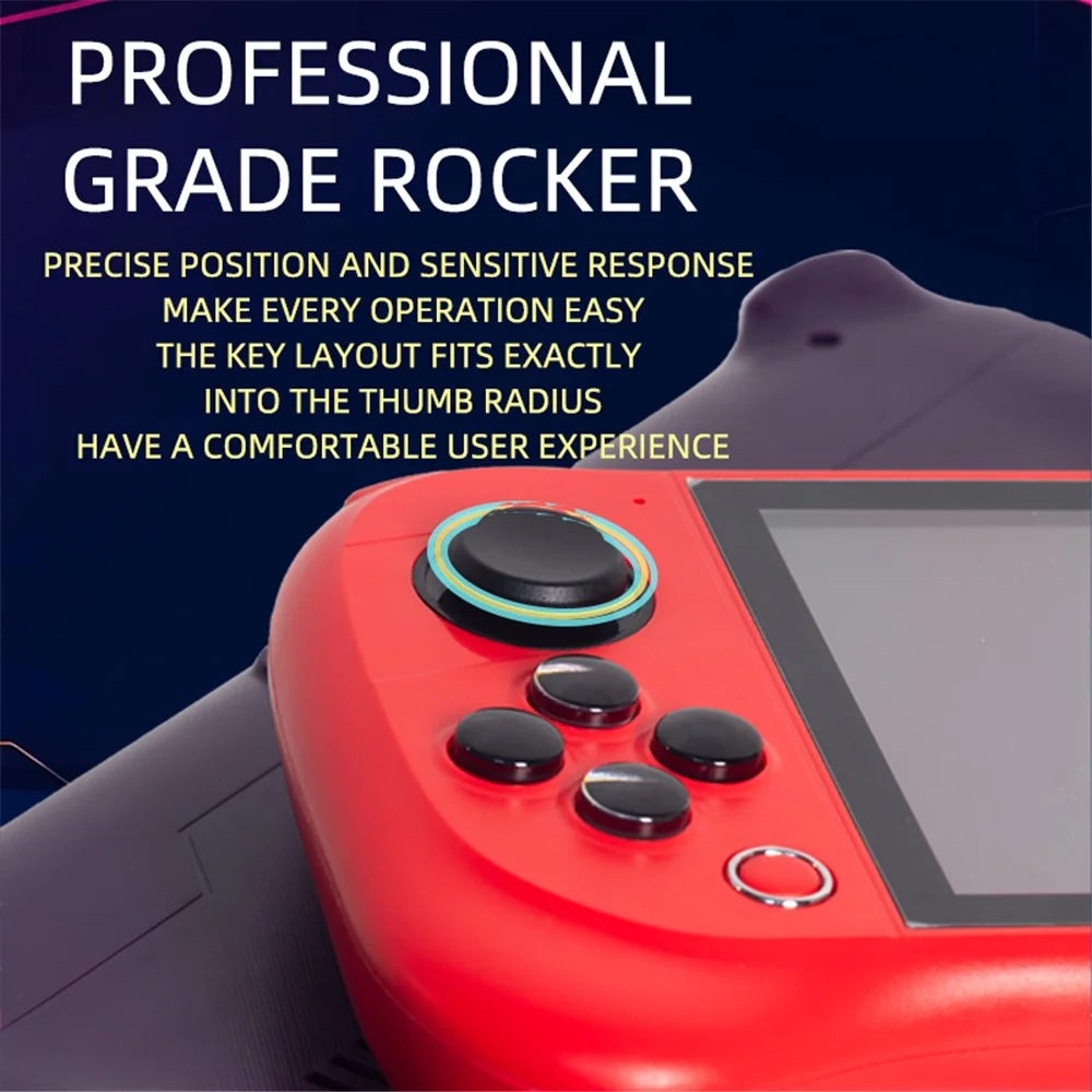 X53 5.1 Inch IPS HD Screen Handheld Game Console Retro Arcad Gaming Controller Support TV Output - Black - 5
