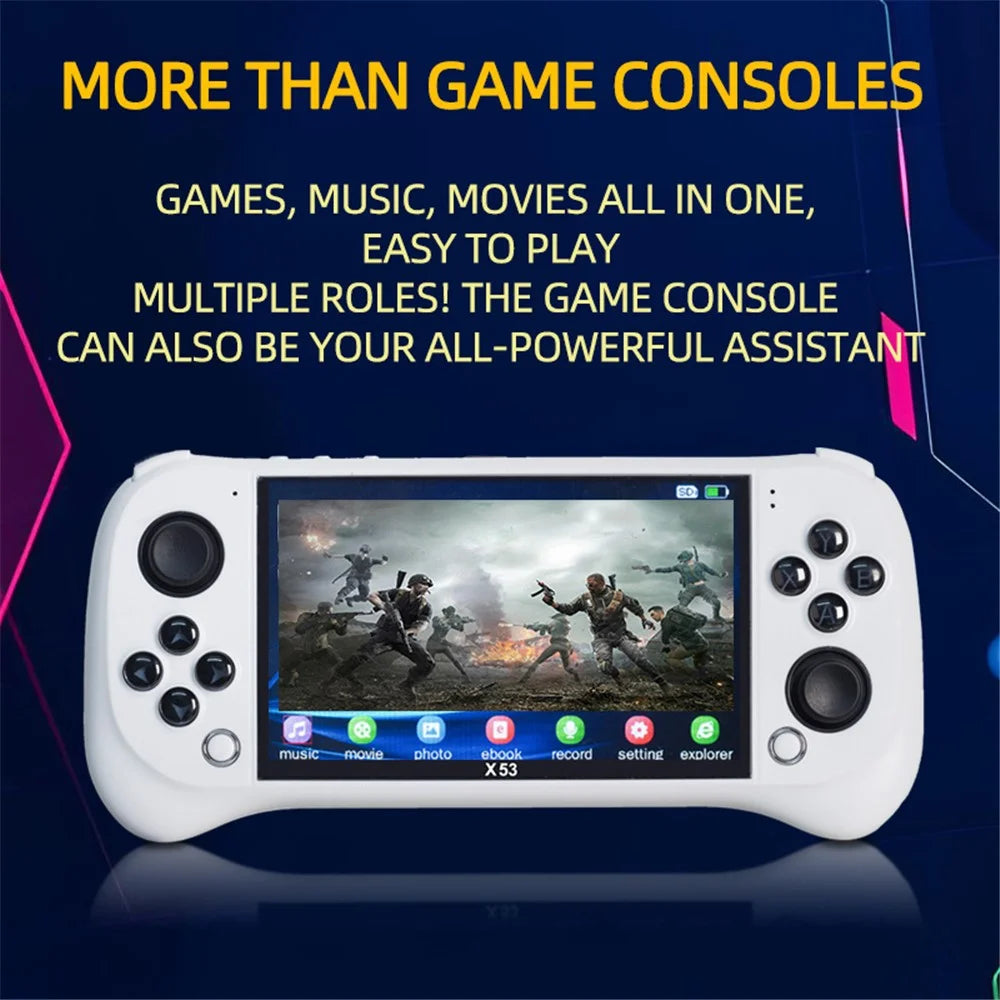 X53 5.1 Inch IPS HD Screen Handheld Game Console Retro Arcad Gaming Controller Support TV Output - Black - 6