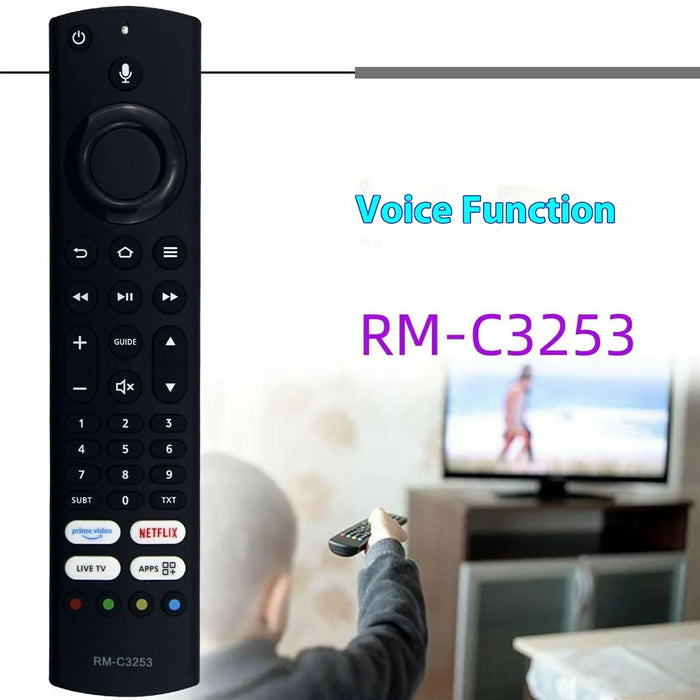 RM-C3253 For JVC TV Remote Control Voice Activated Replacement Ergonomic Television Controller - 4