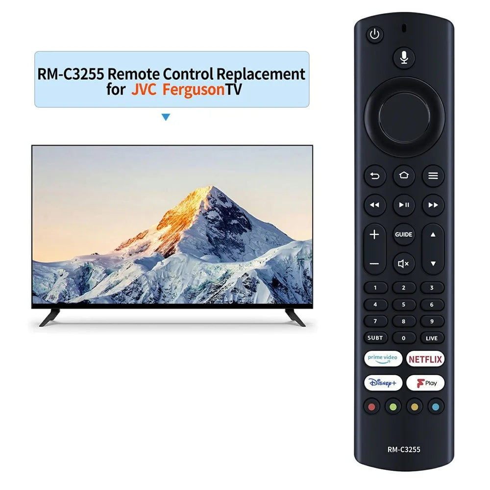 RM-C3255 For JVC TV Remote Control Voice Activated Replacement Ergonomic Television Controller - 2