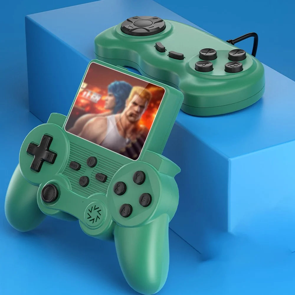 Q20 Handheld Game Console Retro Mini Arcade Machine with Game Card Slot, Dual Controllers - Green - 1