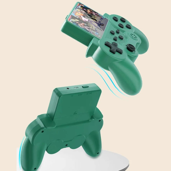 Q20 Handheld Game Console Retro Mini Arcade Machine with Game Card Slot, Dual Controllers - Green - 6
