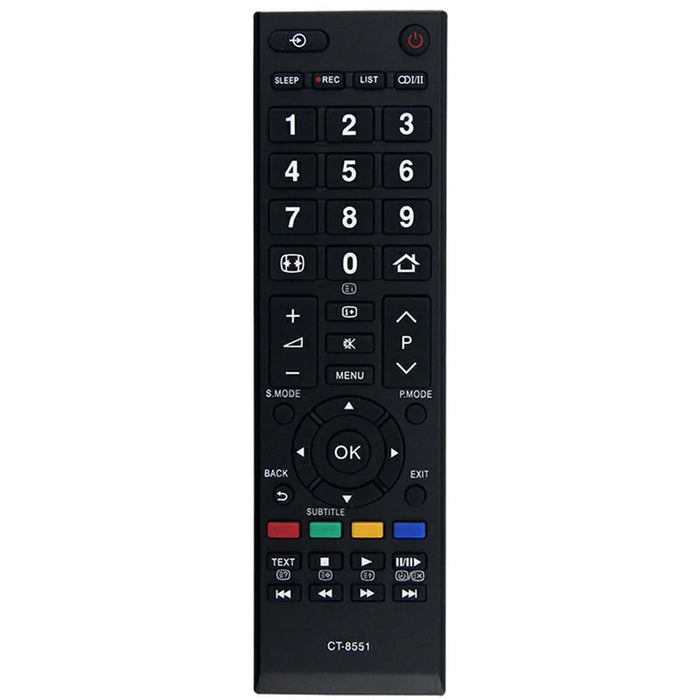 CT-8551 For Toshiba TV Ergonomic Remote Control Universal Replacement Controller - 1