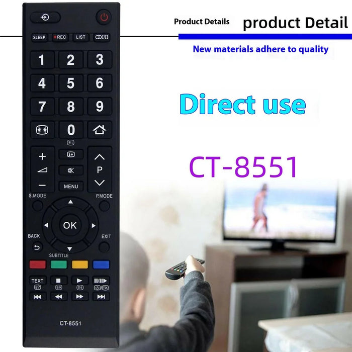 CT-8551 For Toshiba TV Ergonomic Remote Control Universal Replacement Controller - 2