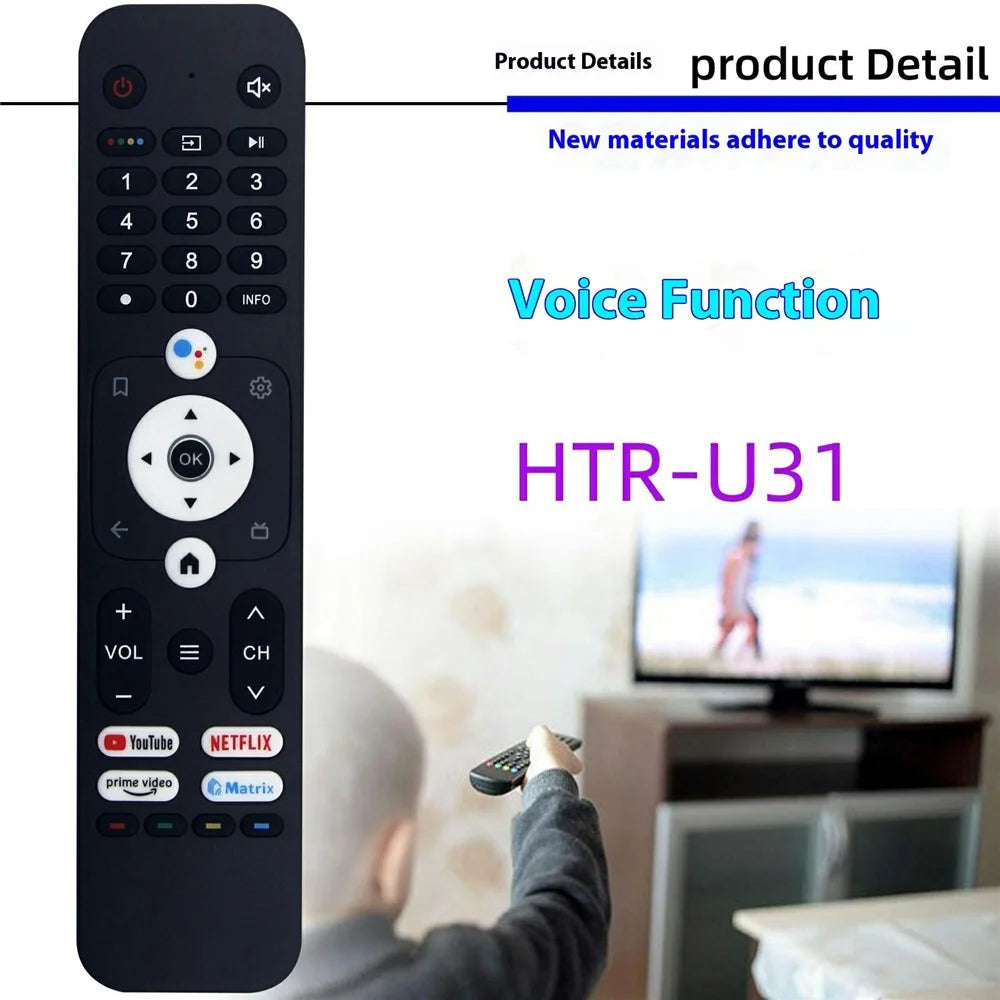 HTR-U31 For Haier TV Voice Control Replacement Remote Ergonomic Handheld Remote Control - 2