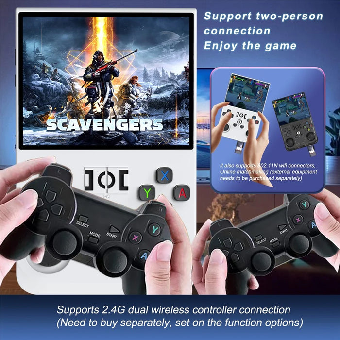 R36 PRO 64G Retro 3.5 Inch Screen Handheld Gaming Console Portable Arcade Game Machine - White - 3