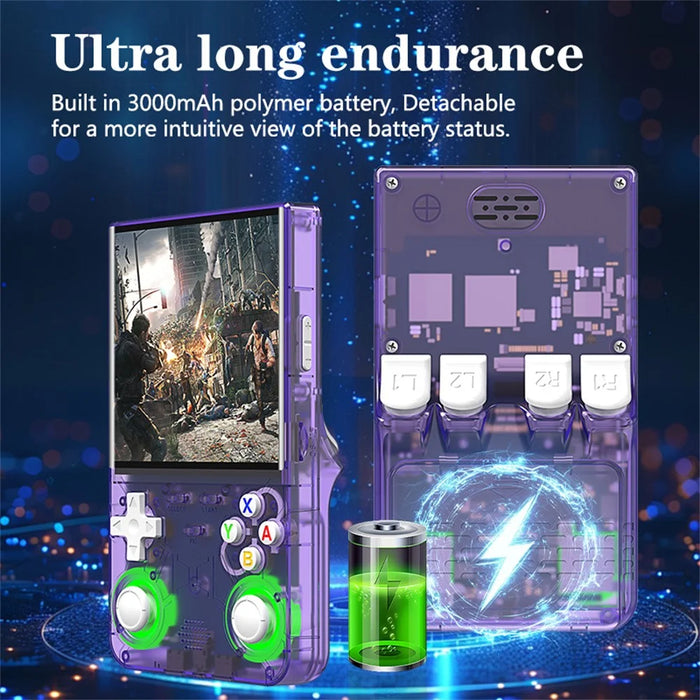 R36 Ultra 128GB Retro 5.1 Inch HD Screen Handheld Gaming Console Multi Emulator Portable Game Machine - Purple - 5