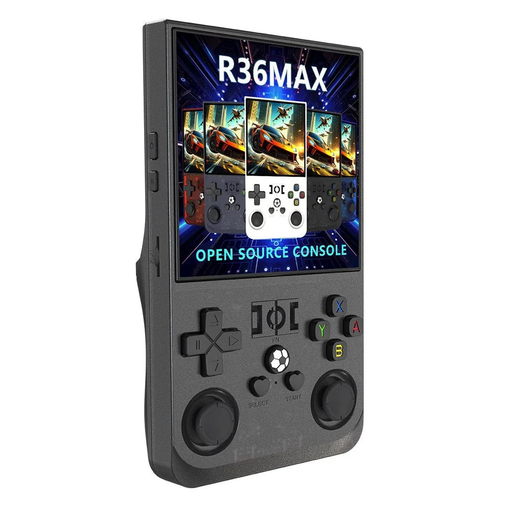 R36 MAX 64GB 4.0 Inch Handheld Game Console Portable Retro Arcade Gaming Machine - Transparent Black - 1