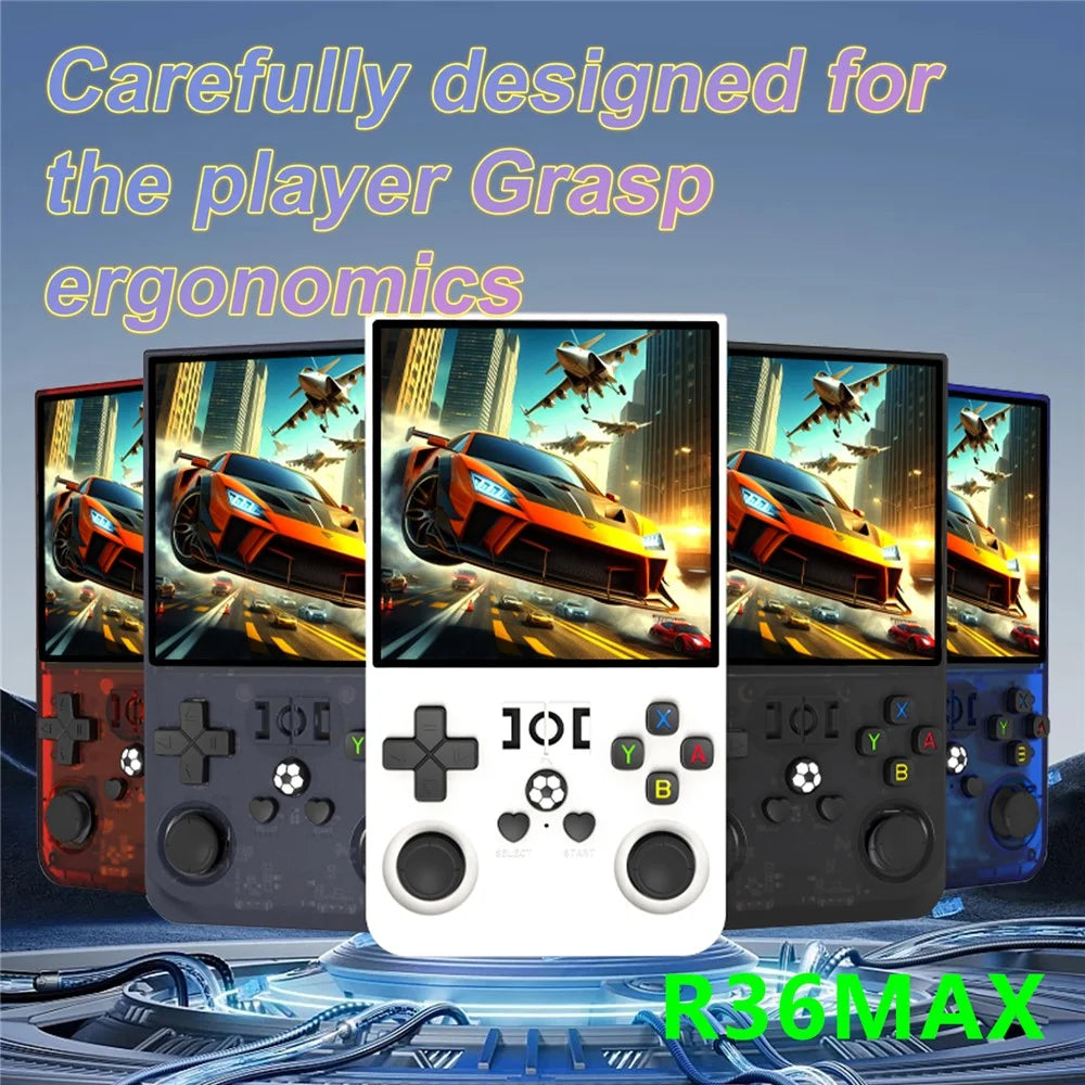 R36 MAX 64GB 4.0 Inch Handheld Game Console Portable Retro Arcade Gaming Machine - Transparent Black - 6
