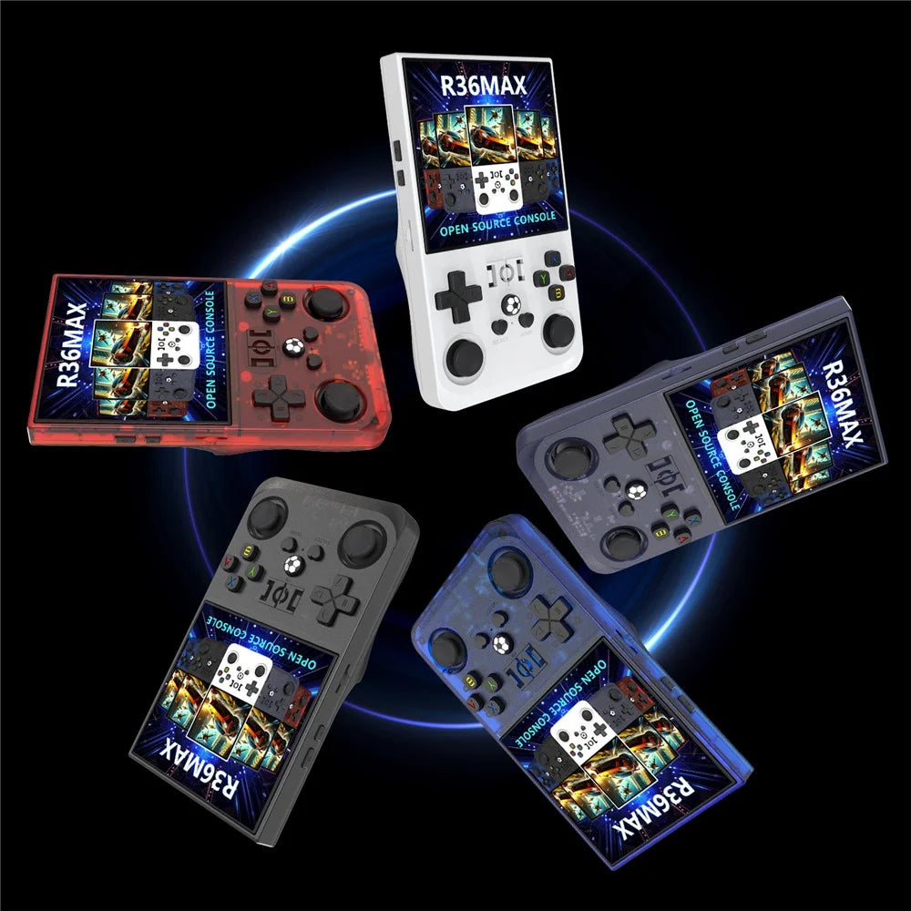 R36 MAX 64GB 4.0 Inch Handheld Game Console Portable Retro Arcade Gaming Machine - Transparent Black - 7