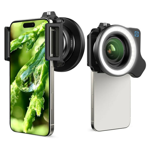 APEXEL APL-ZM100FL26 Professional Zoom Macro Lens with Ring Light for Insect / Flower Photography Smartphone HD Macro - 1