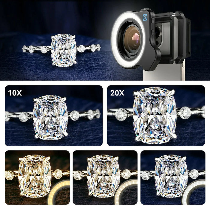 APEXEL APL-ZM100FL26 Professional Zoom Macro Lens with Ring Light for Insect / Flower Photography Smartphone HD Macro - 6