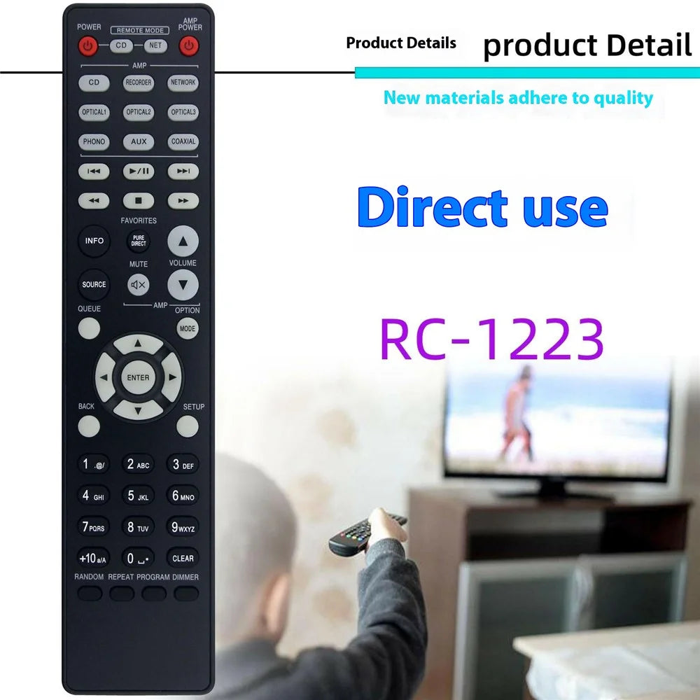 RC-1223 For Denon Amplifier Remote Control Replacement 1-10m Range Handheld Controller - 2
