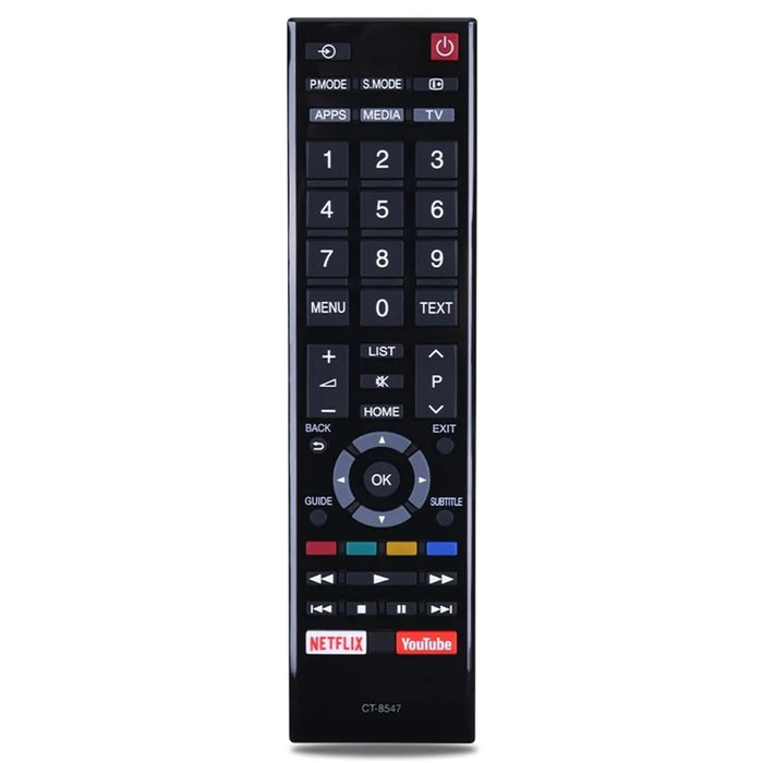 CT-8547 For Toshiba TV Remote Control 1-10m Range Infrared Replacement Controller - 1