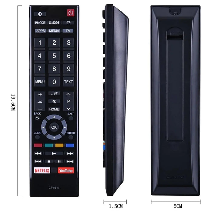 CT-8547 For Toshiba TV Remote Control 1-10m Range Infrared Replacement Controller - 5