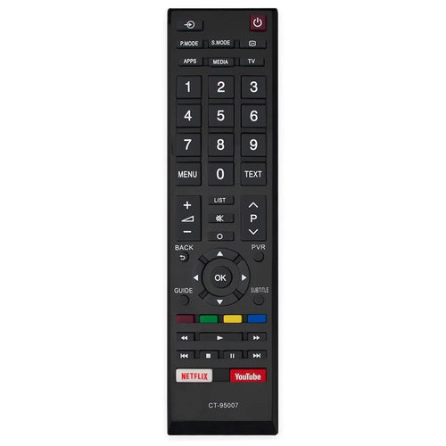 CT-95007 For Toshiba TV Remote Control 1-10m Range Infrared Replacement Controller - 1