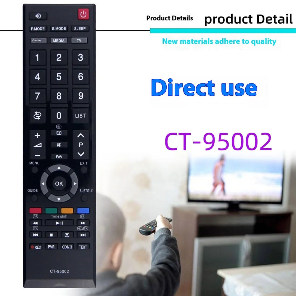 CT-95002 For Toshiba TV Remote Control 1-10m Range Infrared Replacement Controller - 2