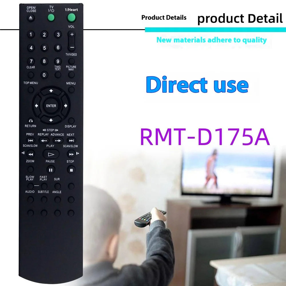 RMT-D175A For Sony DVD Wireless Remote Control Infrared Replacement Ergonomic Controller - 2