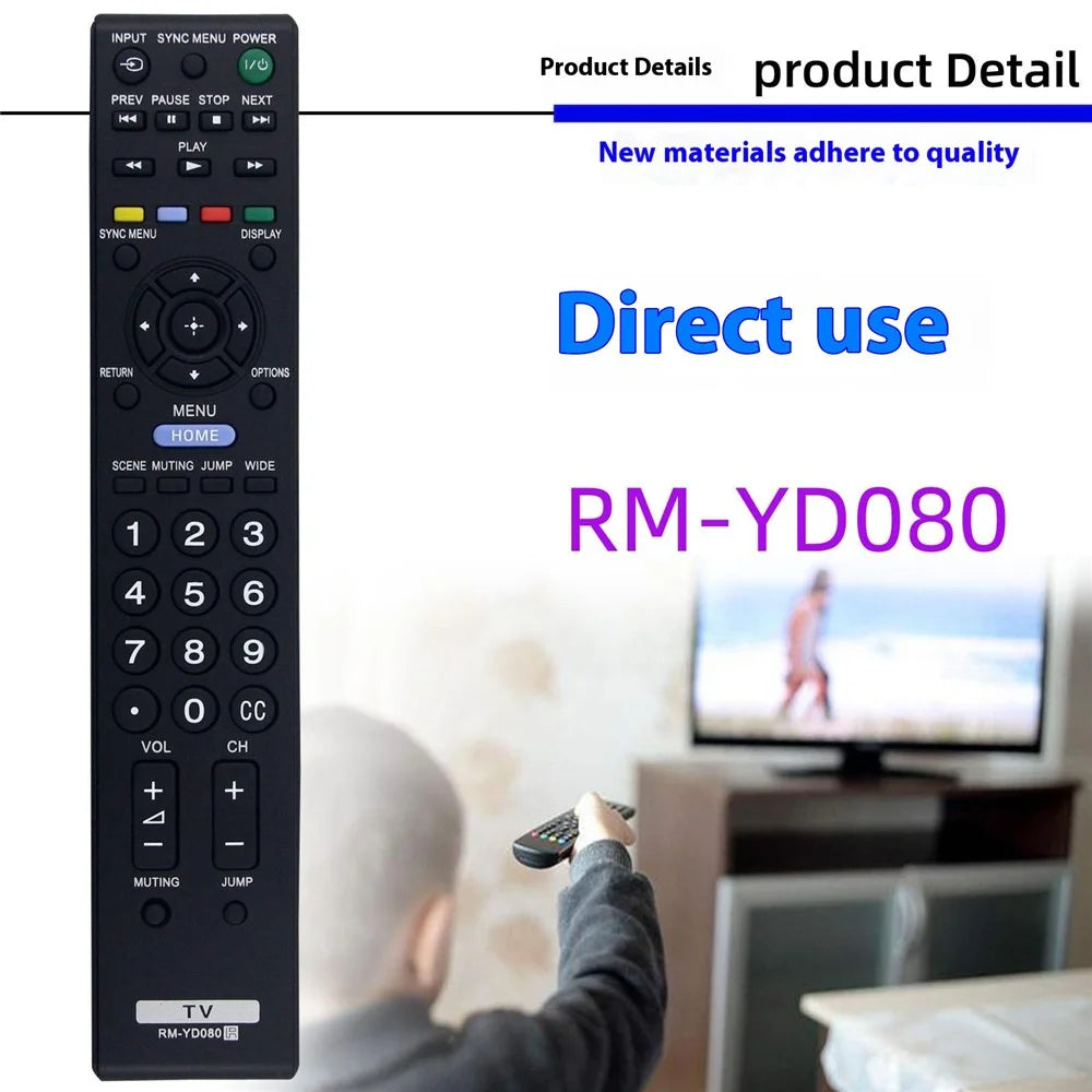 RM-YD080 For Sony TV Remote Control Replacement 1-10m Range Infrared Controller - 2