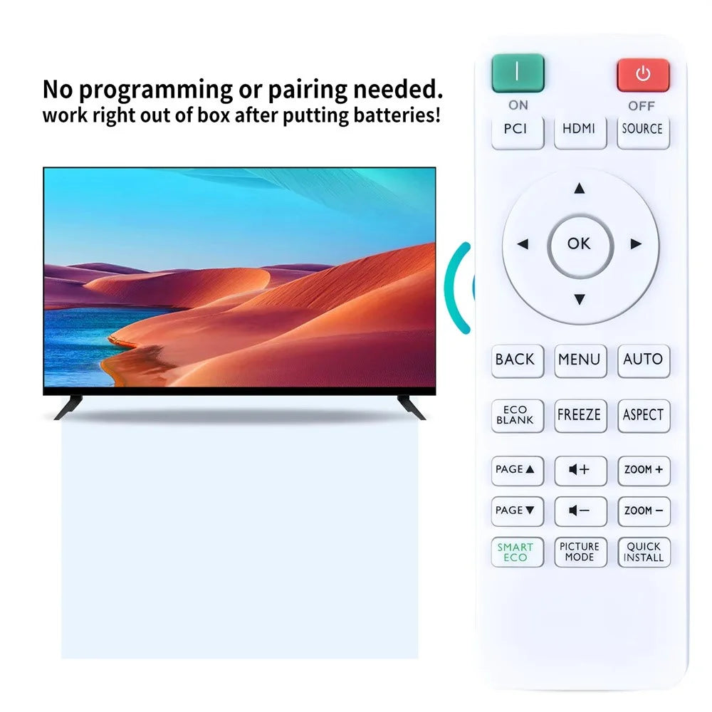 RCX016 For BENQ Projector Remote Control 1-10m Range Infrared Replacement Controller - 4