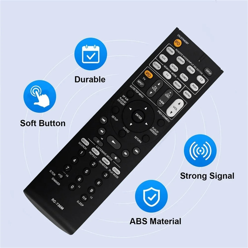 RC-736M For ONKYO AV Receiver Infrared Remote Control Battery Powered Replacement Handheld Controller - 2