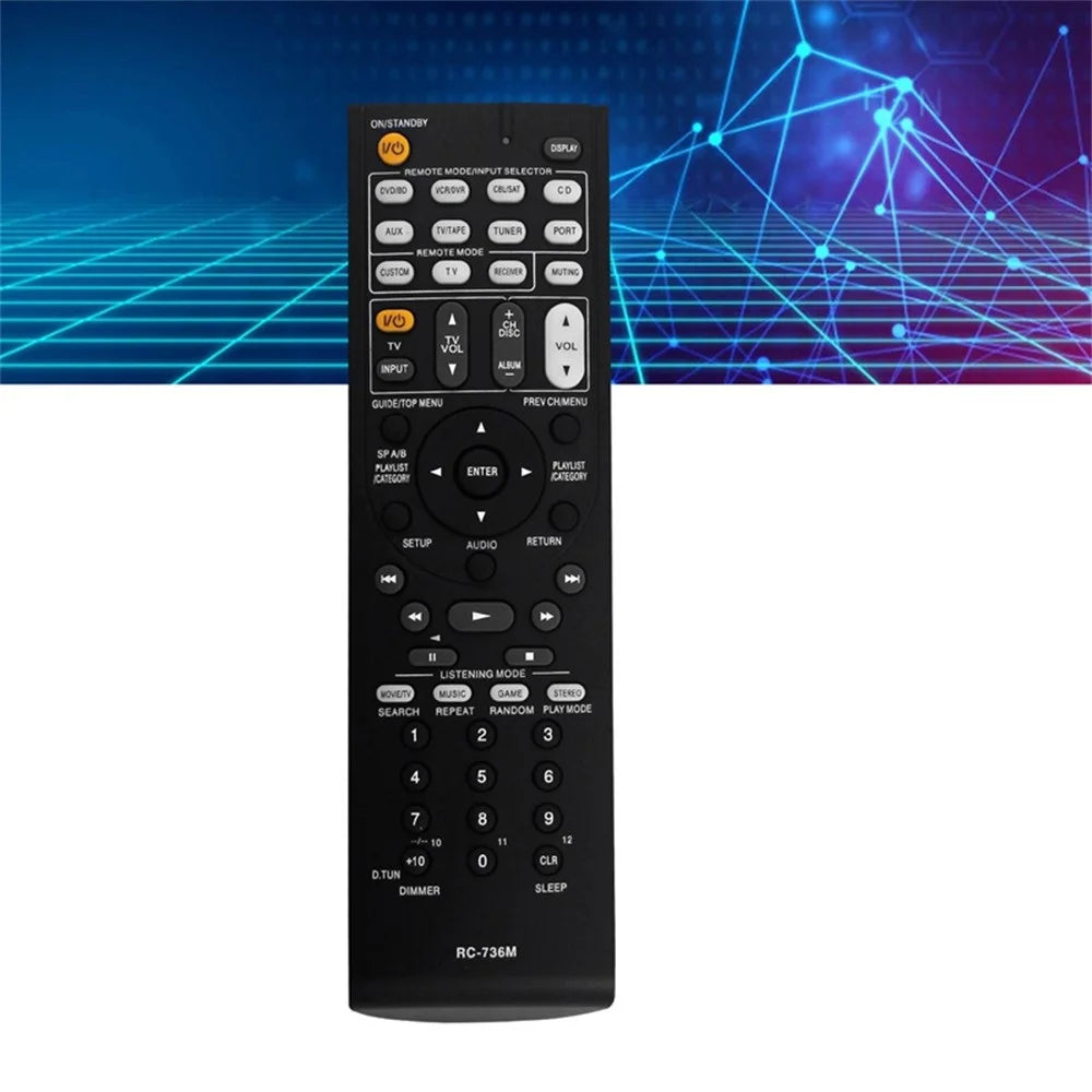 RC-736M For ONKYO AV Receiver Infrared Remote Control Battery Powered Replacement Handheld Controller - 4