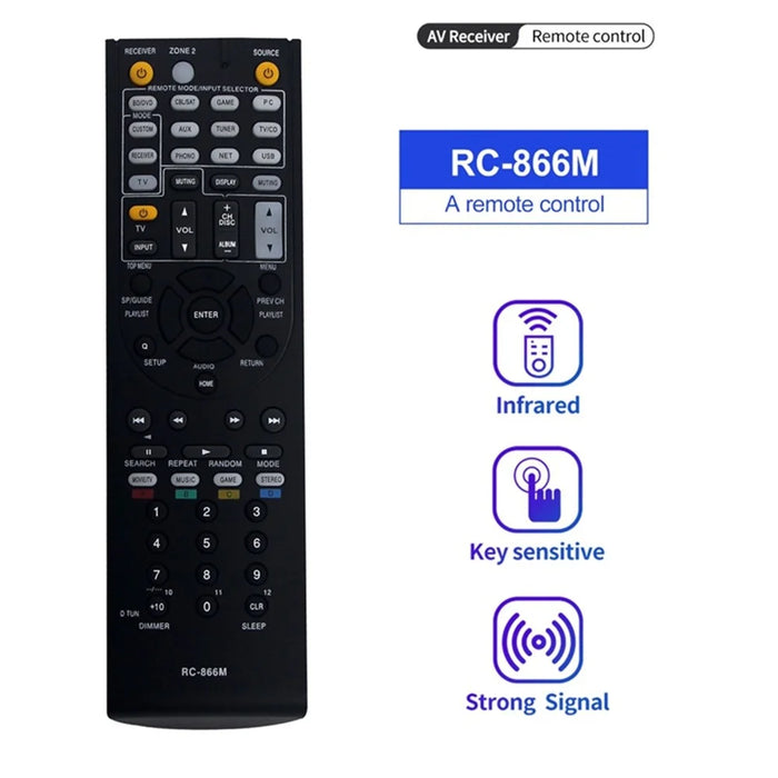 RC-866M For ONKYO AV Receiver Infrared Remote Control Battery Powered Replacement Handheld Controller - 2