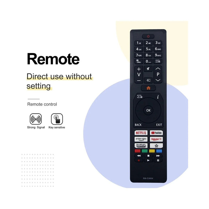 RM-C3604 For JVC Television Handheld Remote Controller Ergonomic Replacement Infrared Remote - 3