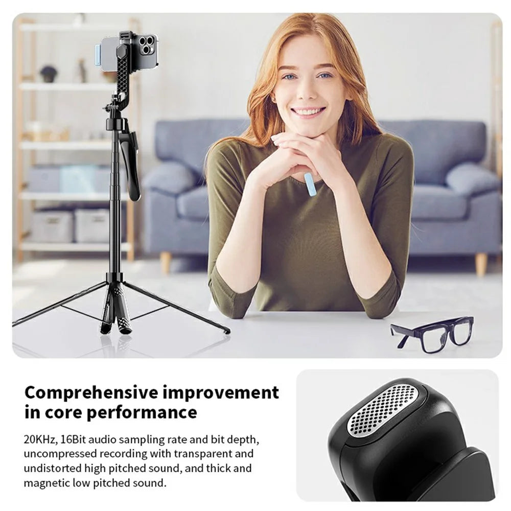 M6 Wireless Lavalier Microphone Vlog Video Recording AI Noise Reduction Live Streaming Mic, 1 Microphone + 1 Receiver - Black - 4