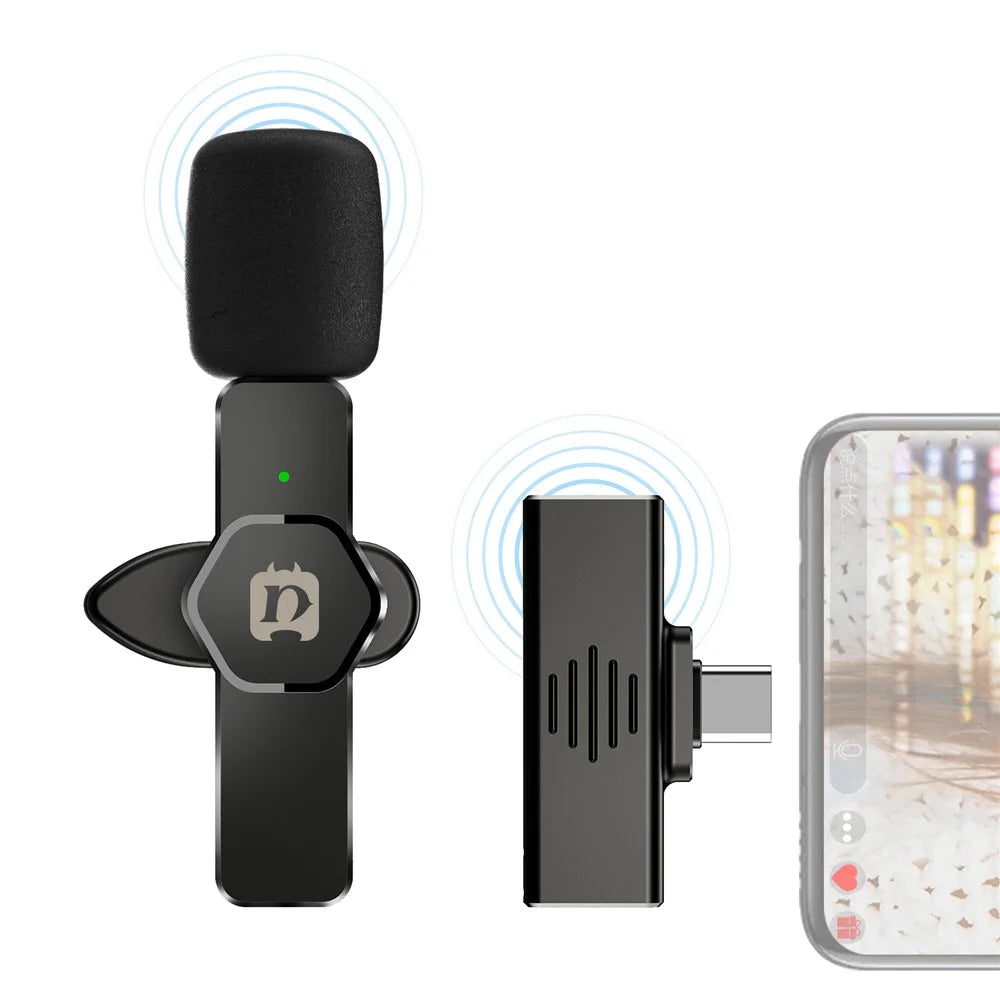 PULUZ PU3082 Wireless Lavalier Microphone Portable Audio Recording Mini Microphone for Smartphone - 1